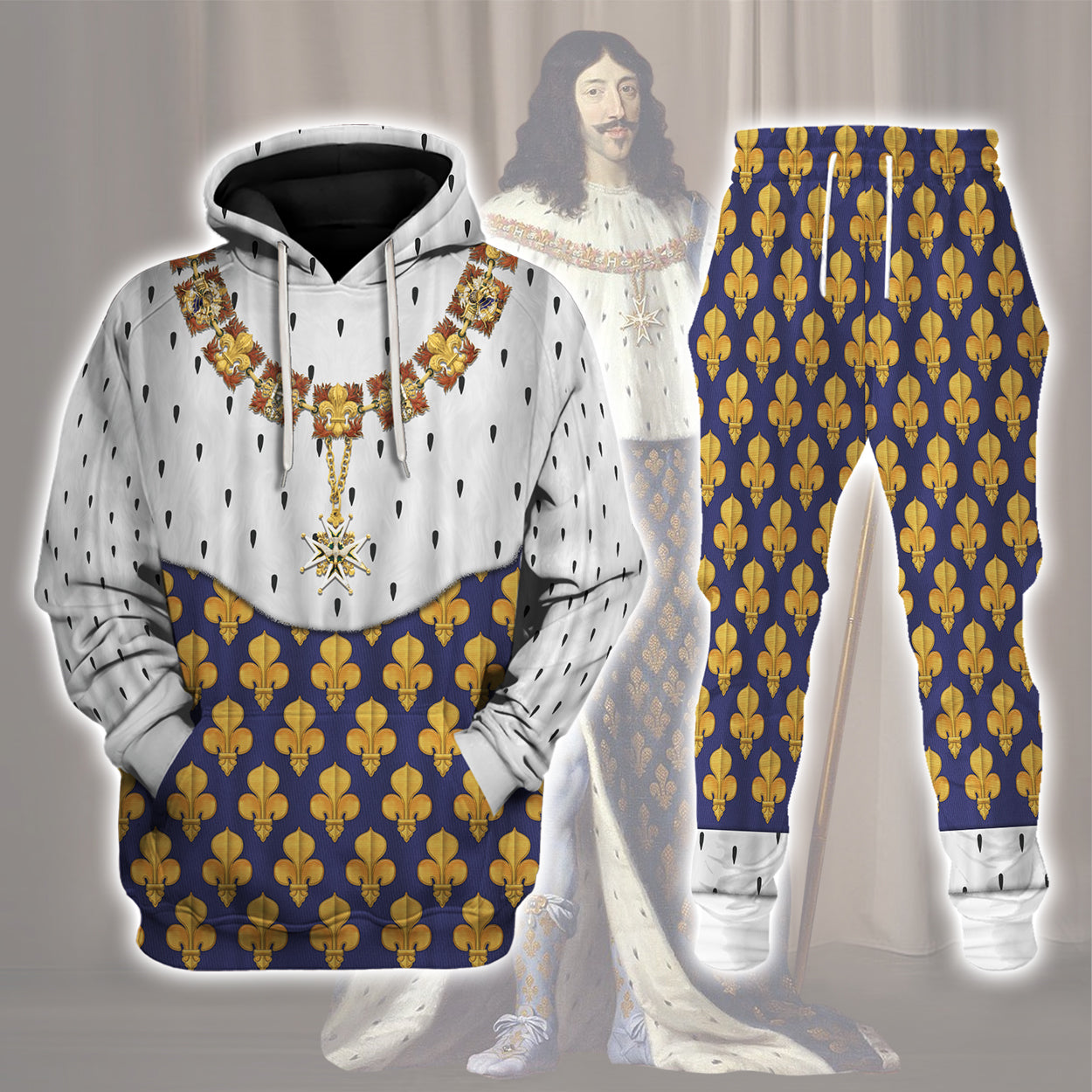 Gearhomie Louis XIII of France in Coronation Robes Costume All Over Print track suit 