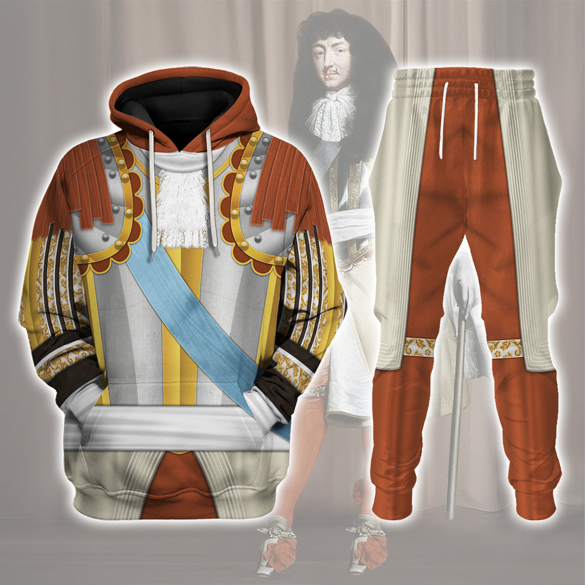 Gearhomie Louis XIV of France Armour Costume All Over Print track suit 