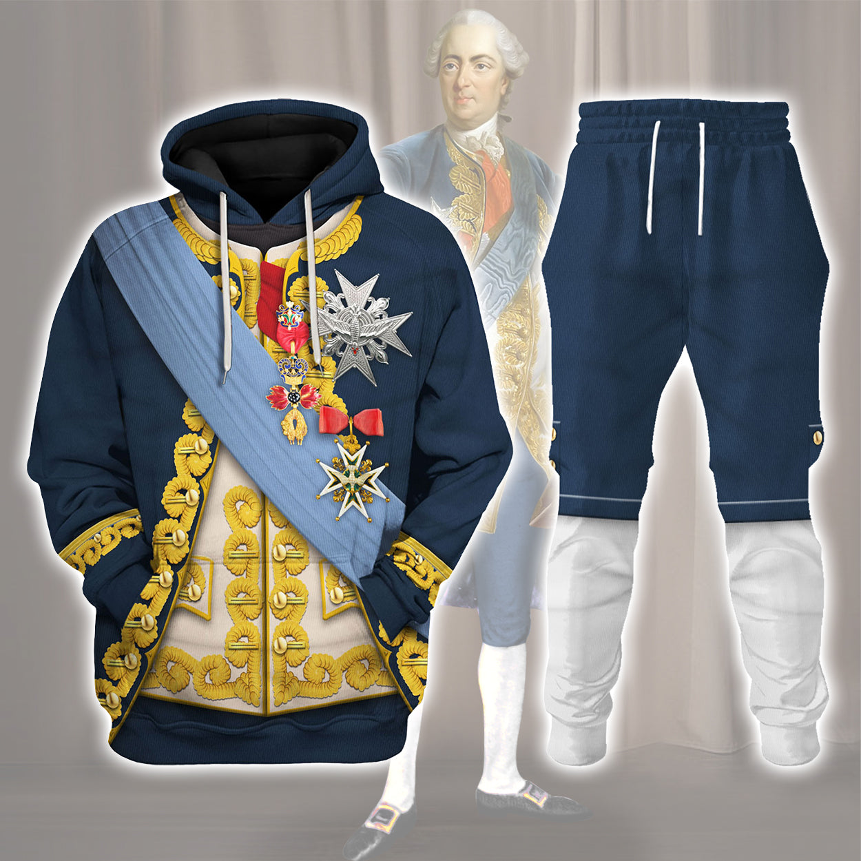 Gearhomie Louis XV of France In 1763 Uniform All Over Print track suit