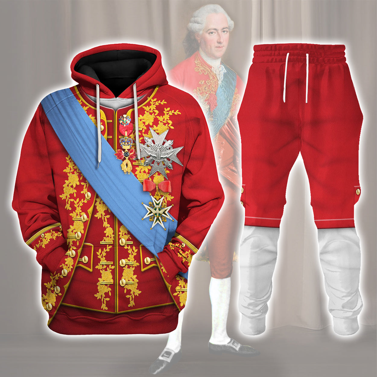 Gearhomie Louis XV of France Uniform All Over Print track suit