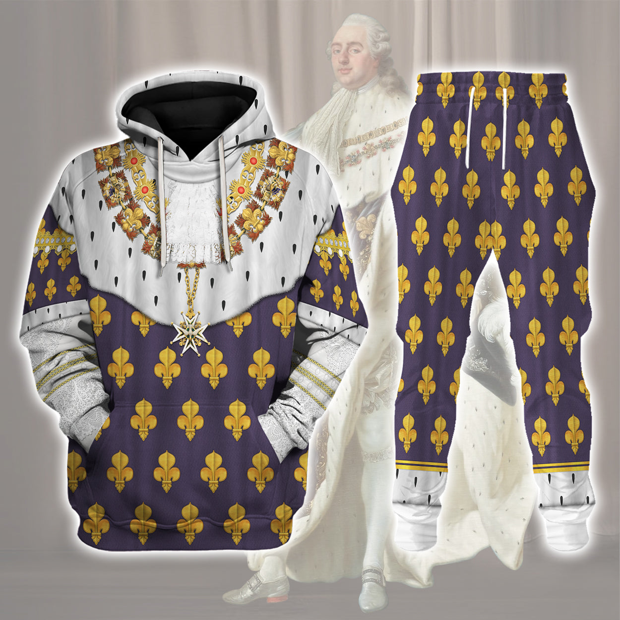 Gearhomie Louis XVI of France in Coronation Robes Costume All Over Print track suit 