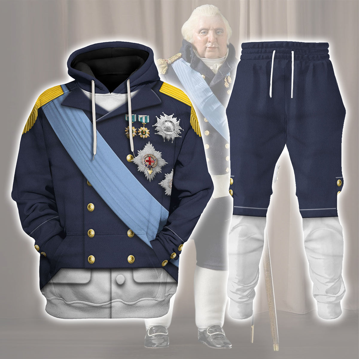 Gearhomie Louis XVIII of France Uniform All Over Print track suit 