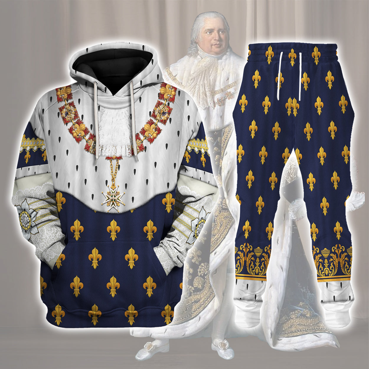 Gearhomie Louis XVIII of France in Coronation Robes Costume All Over Print track suit 