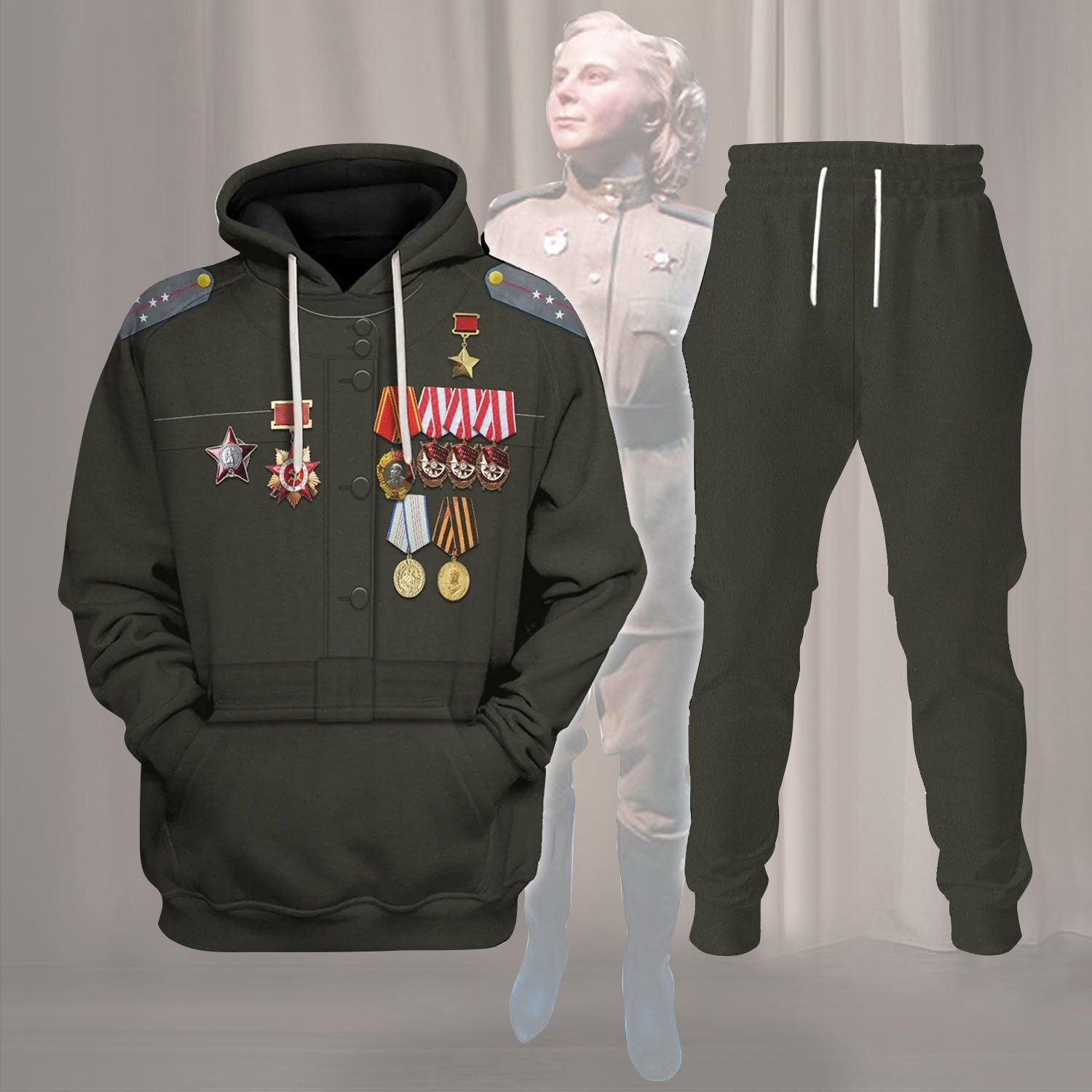 Gearhomie Lydia Litvyak WWII Fighter Pilot Costume track suit 