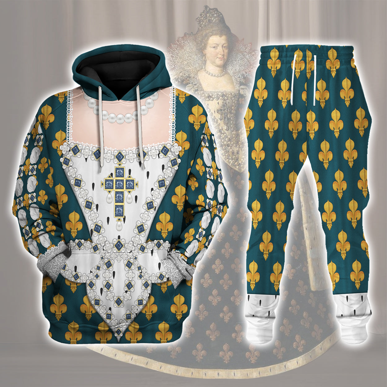 Gearhomie Marie de Medici Queen of France Costume All Over Print track suit 