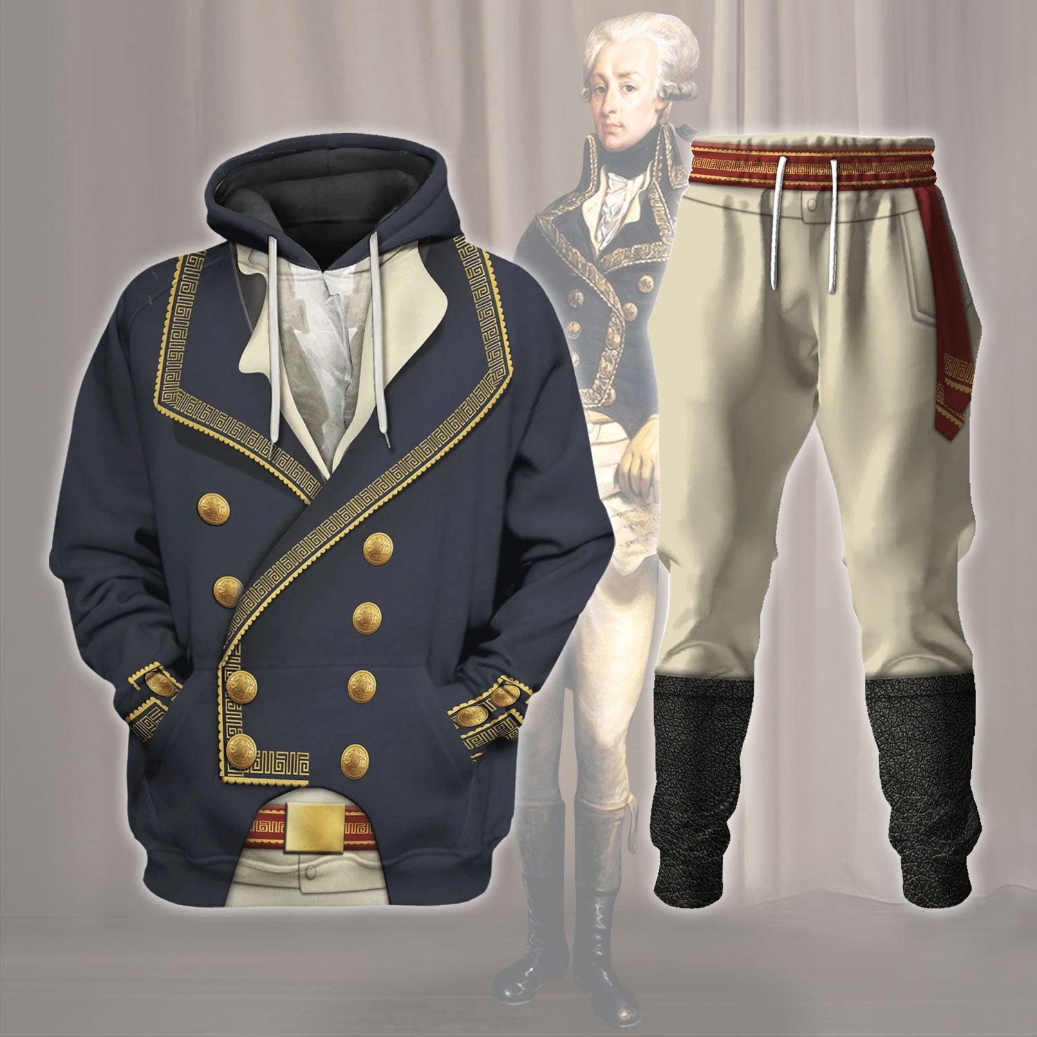 Gearhomie Marquis de Lafayette American Revolutionary War Costume track suit