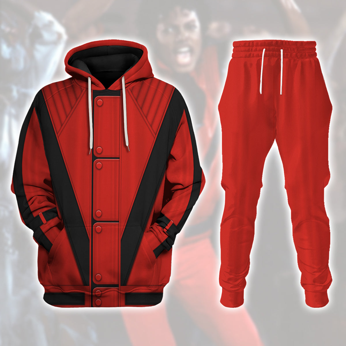 Gearhomie Michael Jackson red Costume track suit 