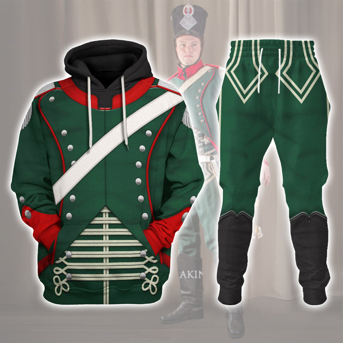 Gearhomie Napoleonic French Light Cavalry-Chasseur A Cheval-Officer (1806-1815) Uniform All Over Print track suit 