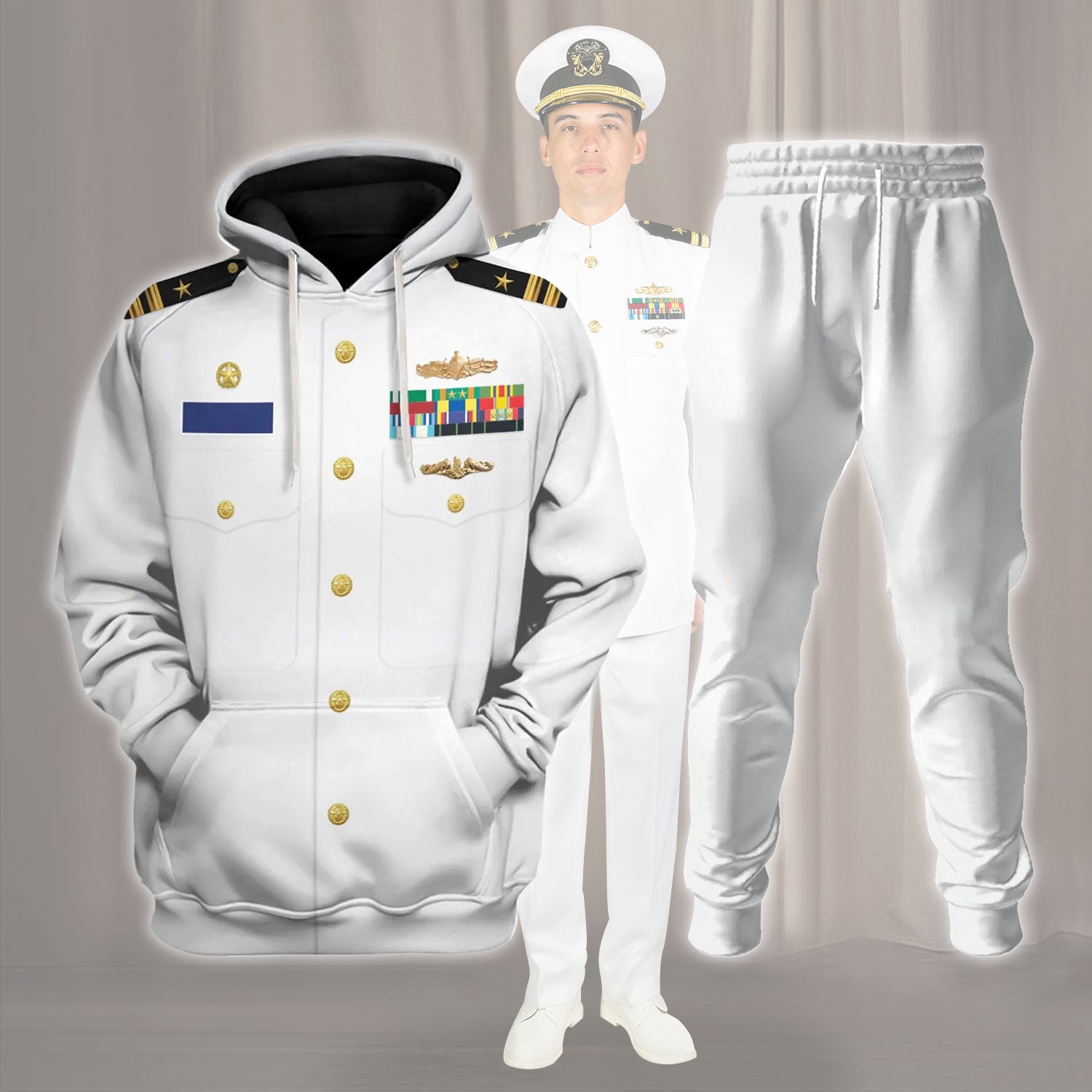 Gearhomie Personalized Rank and Branches US Navy Costume track suit 