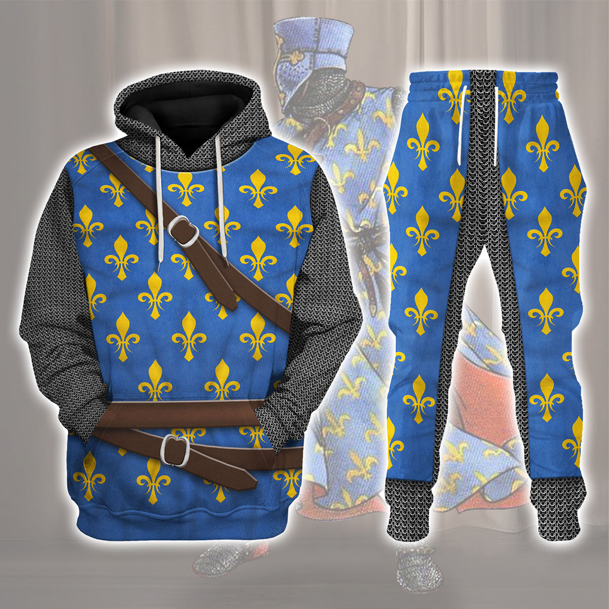 Gearhomie Philip II Augustus Knight Costume track suit 