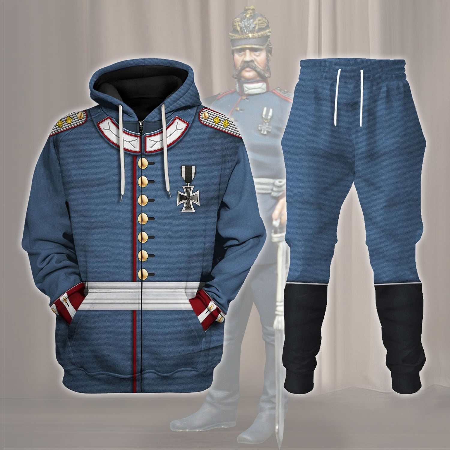 Gearhomie Prussian Officer Prussian Army 1871 Costume track suit 