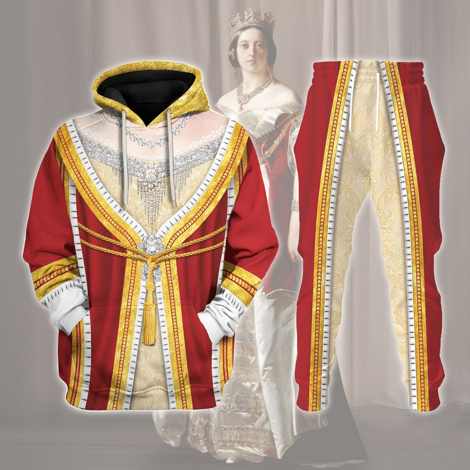 Gearhomie Queen Victoria Queen of the United Kingdom Costume track suit