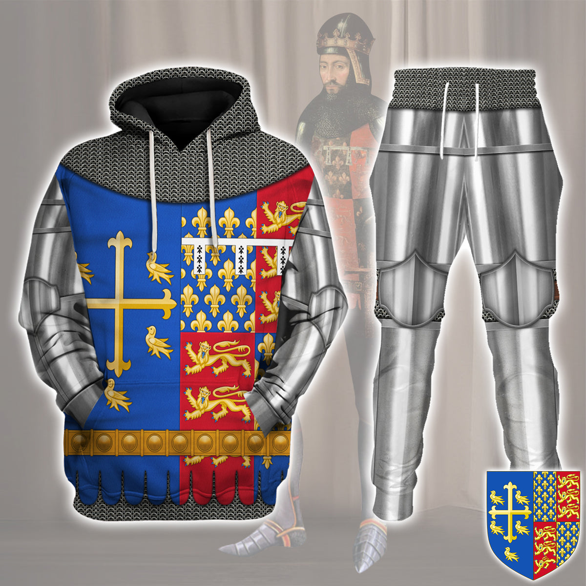 Gearhomie Richard II Of England Amour Knights Costume track suit