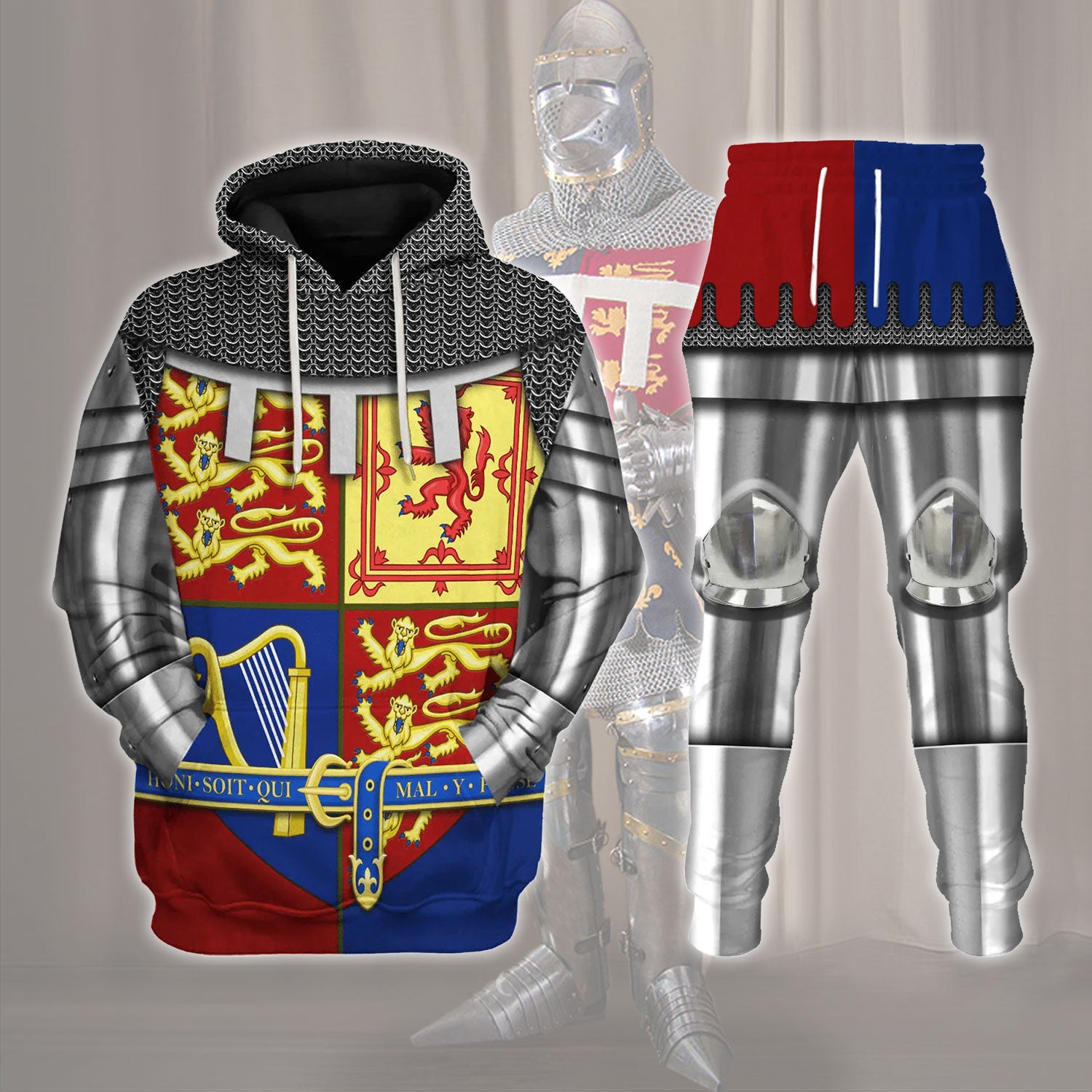 Gearhomie Royal Coat of Arms of the United Kingdom (Queen Elizabeth II) Costume track suit 