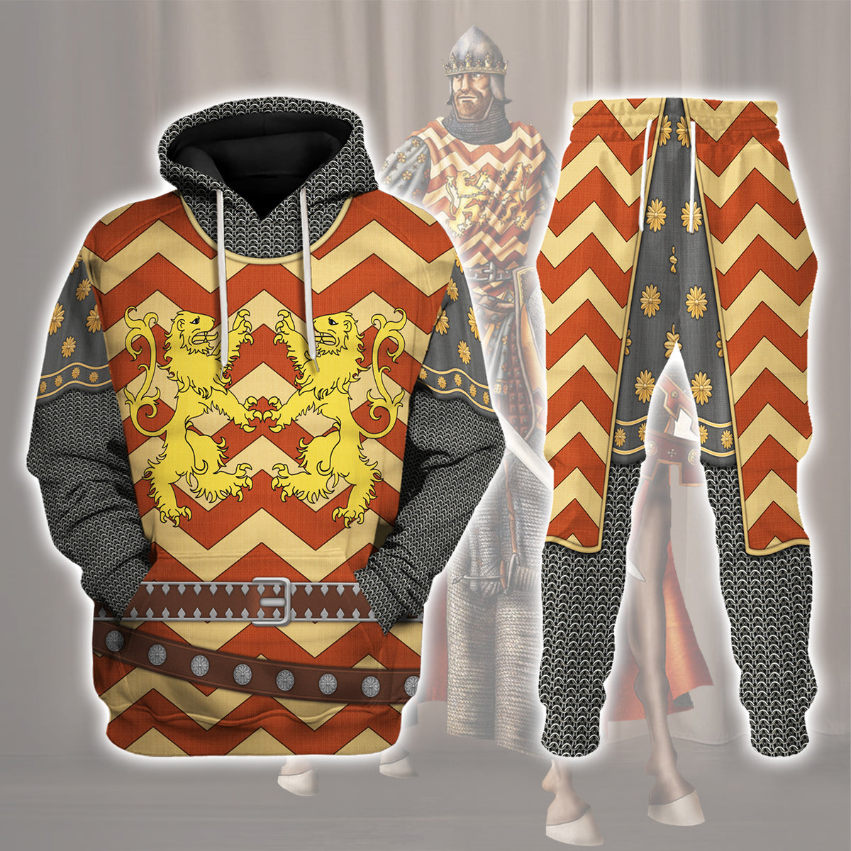 Gearhomie The Angevin King Knight Costume track suit 