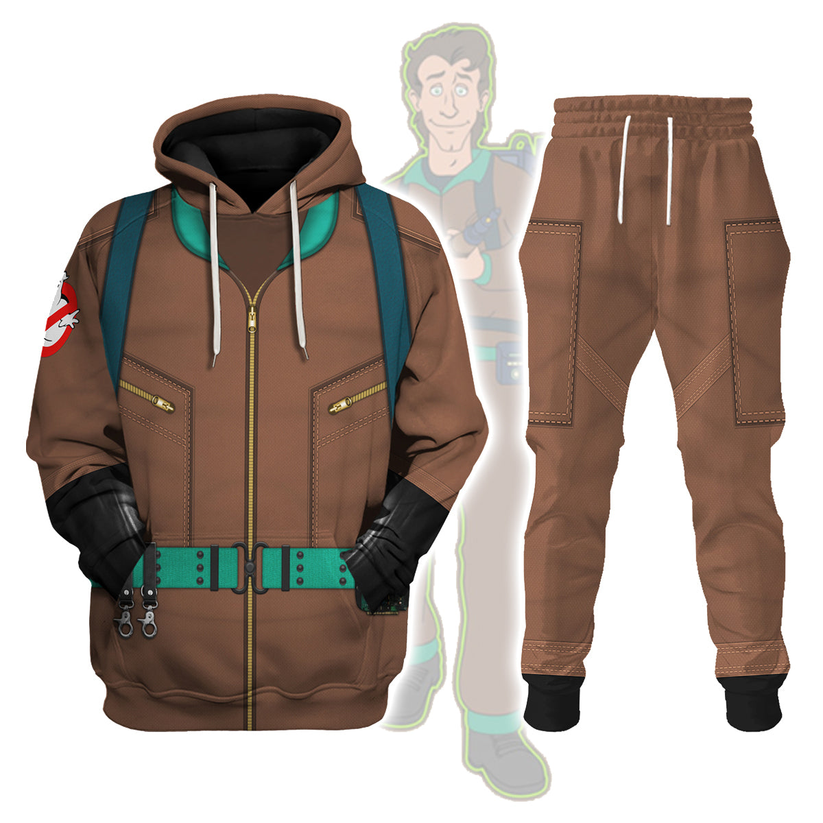 Gearhomie The Real Ghostbusters Brown Costume track suit 