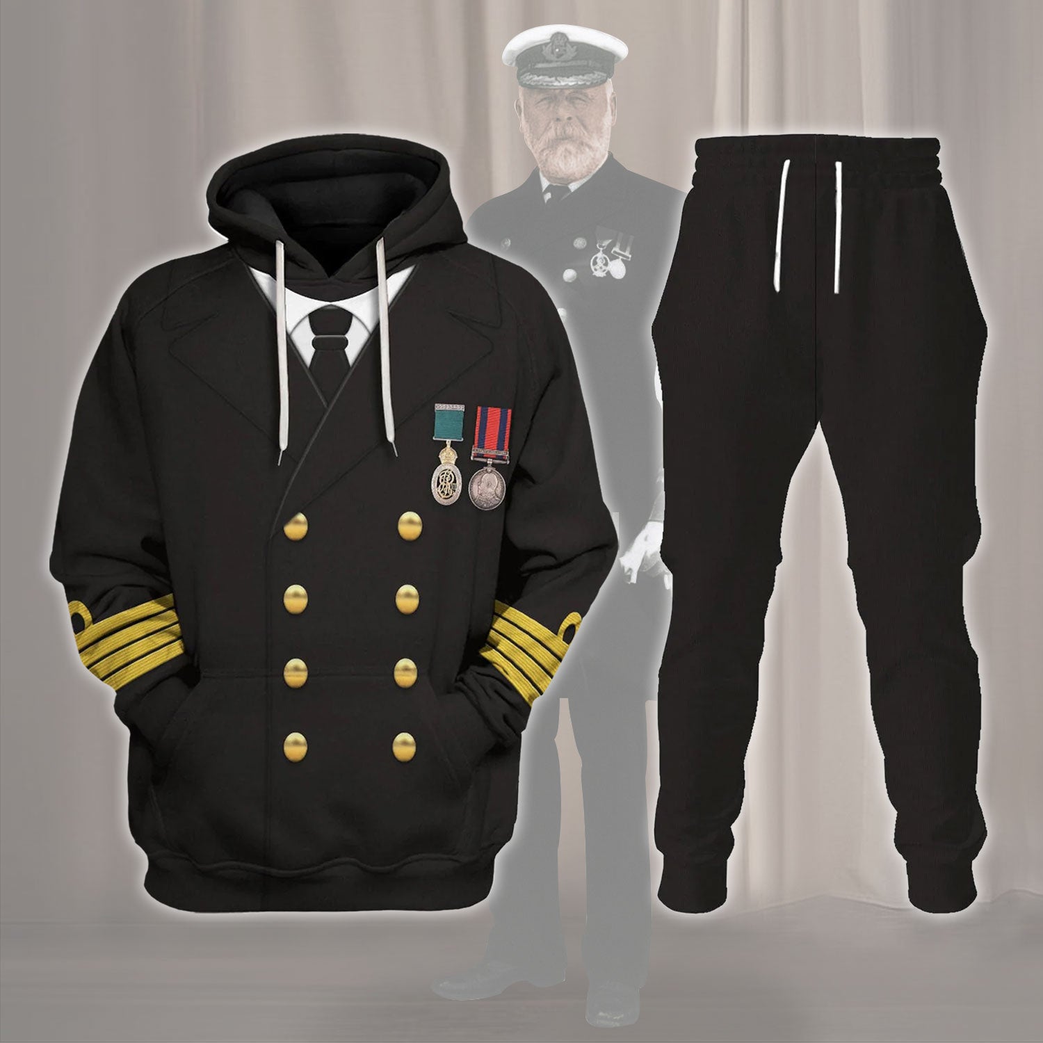 Gearhomie Titanic Captain Edward John Smith Costume track suit 