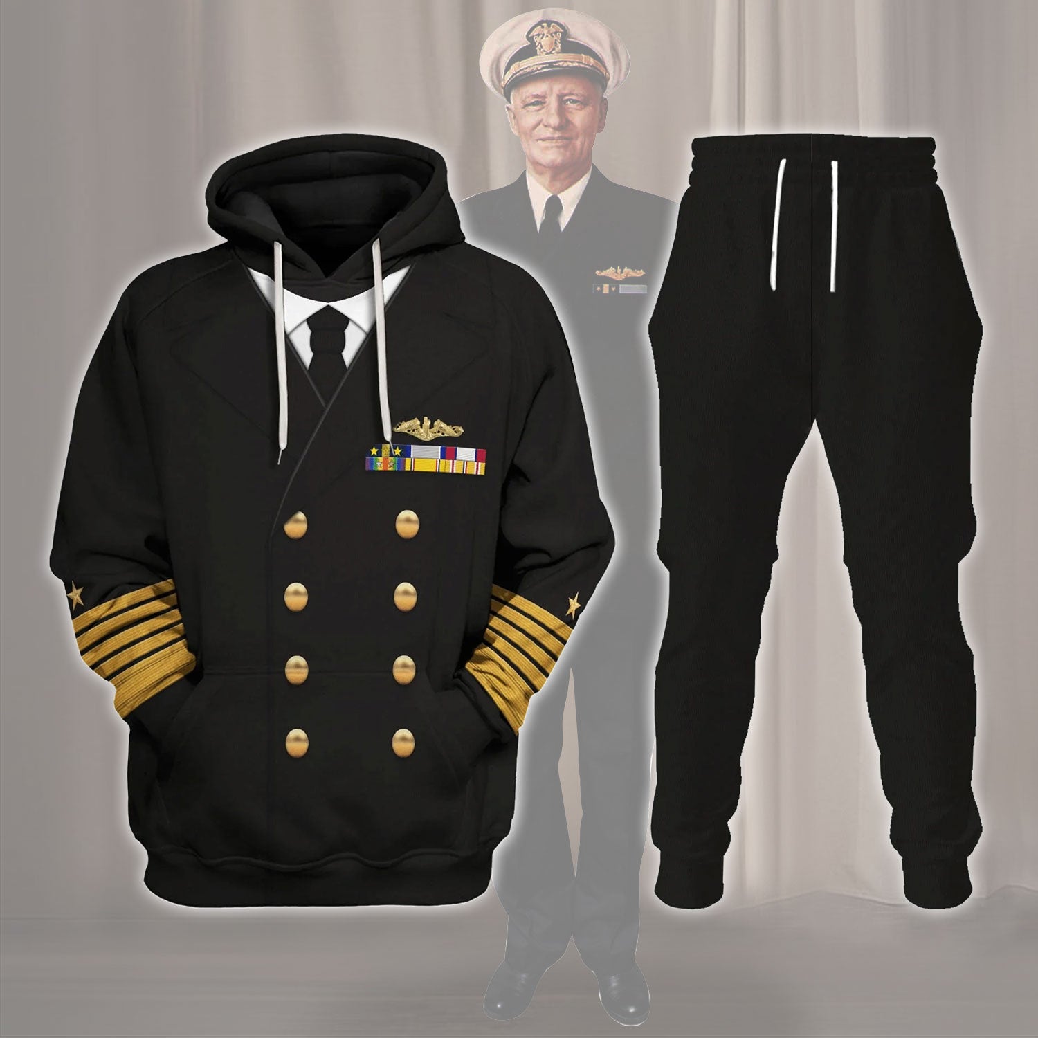 Gearhomie US Navy Fleet Admiral Chester W. Nimitz Costume track suit 