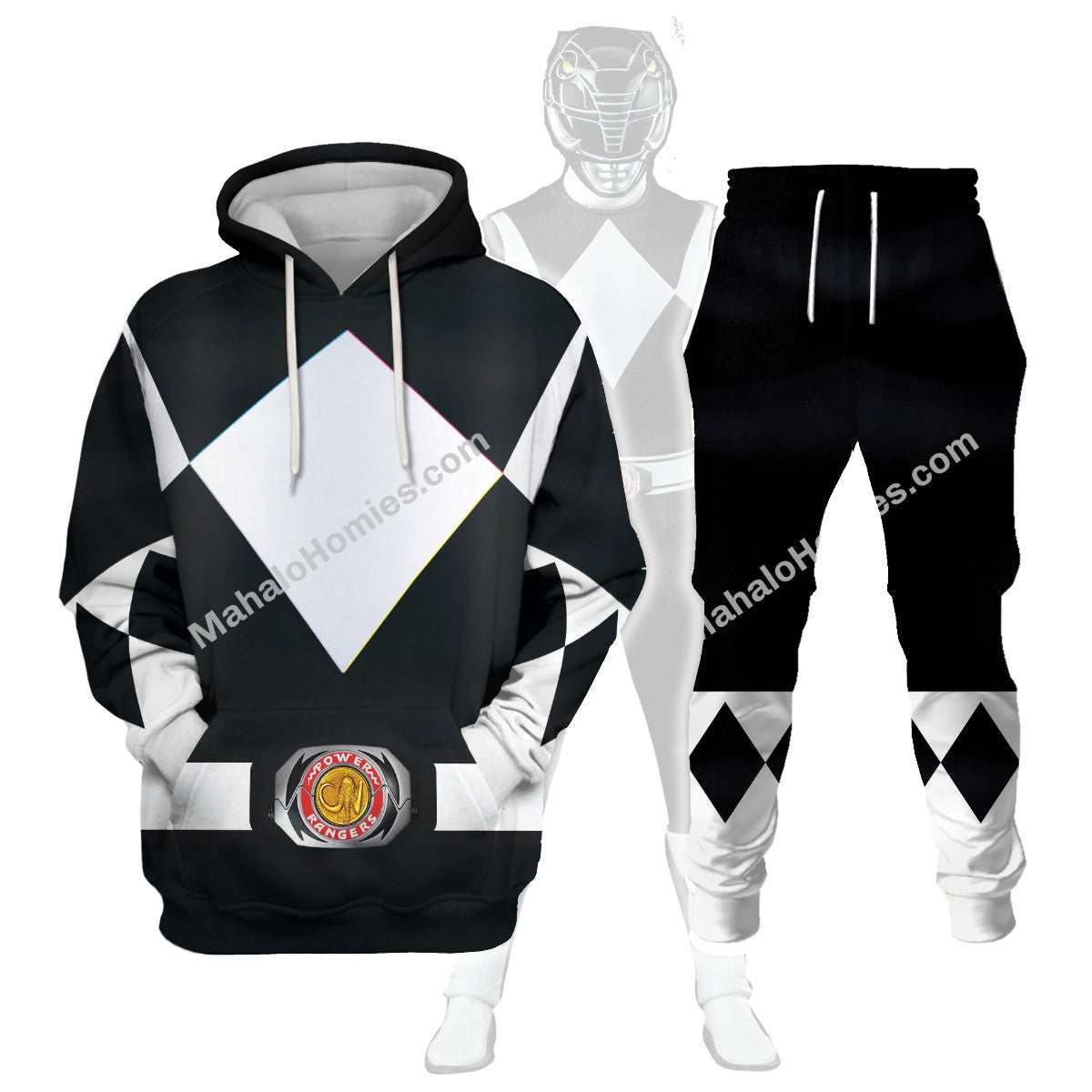 Gearhomie Unisex Tracksuit Hoodies Black Power Ranger 3D track suit 