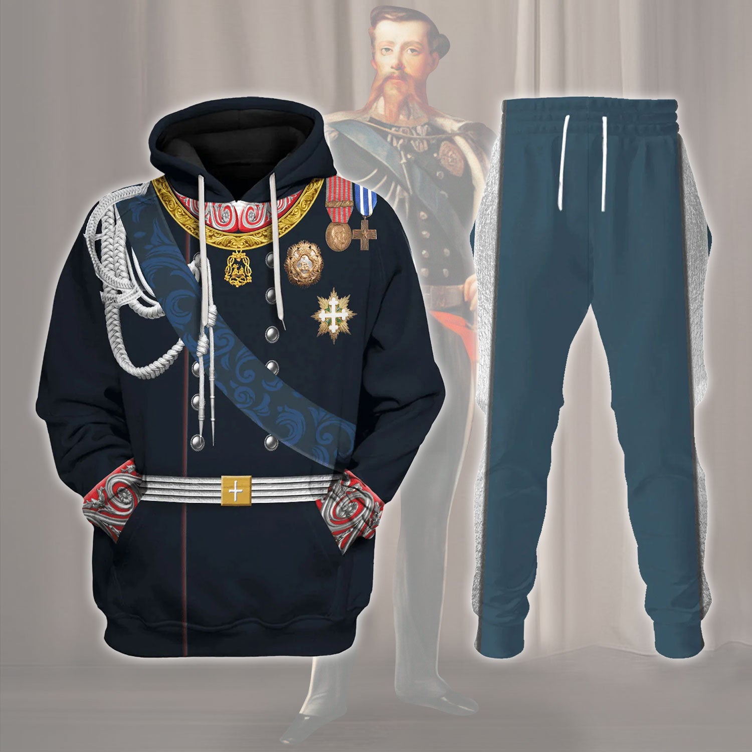 Gearhomie Victor Emmanuel II - King of Italy Costume track suit 