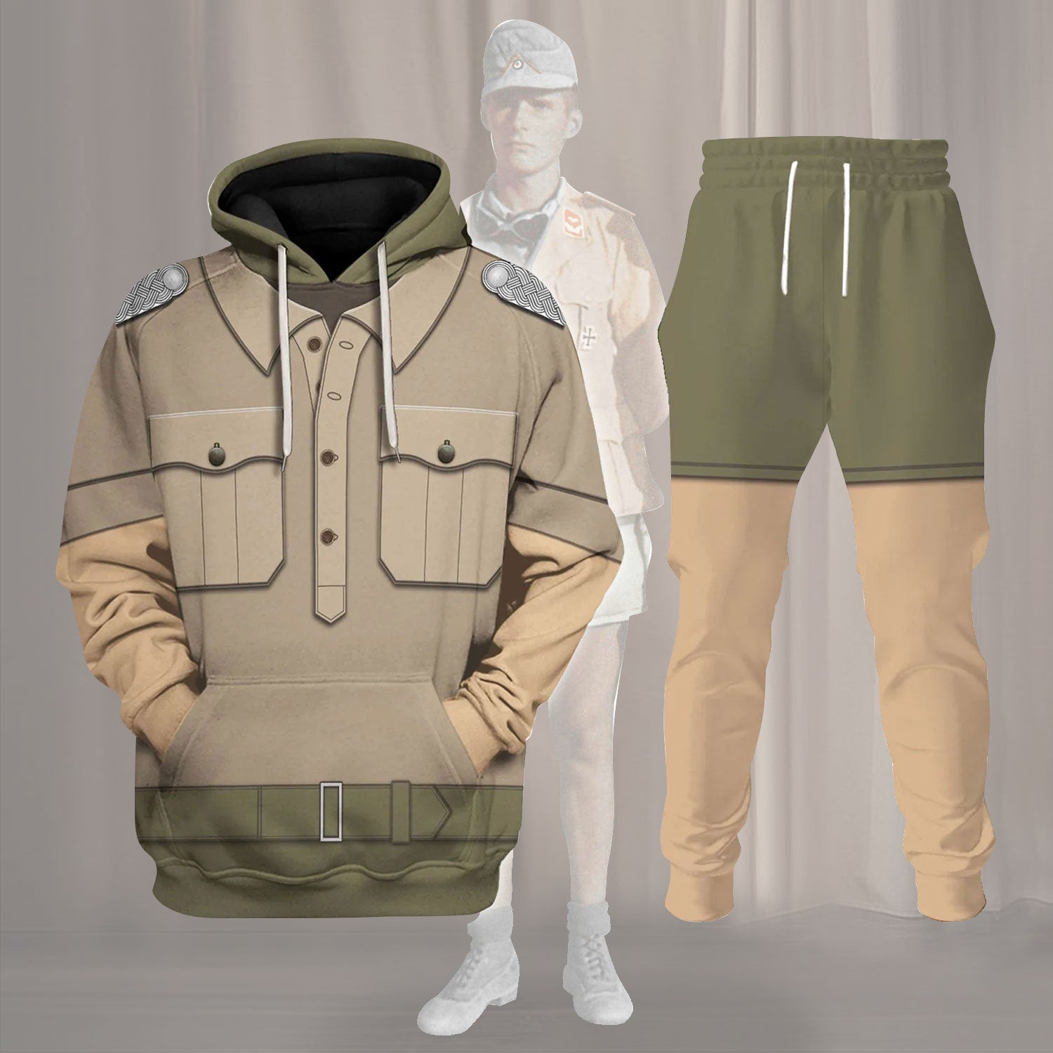 Gearhomie Wehrmacht Heer Afrikakorps Officers Costume cosplay track suit