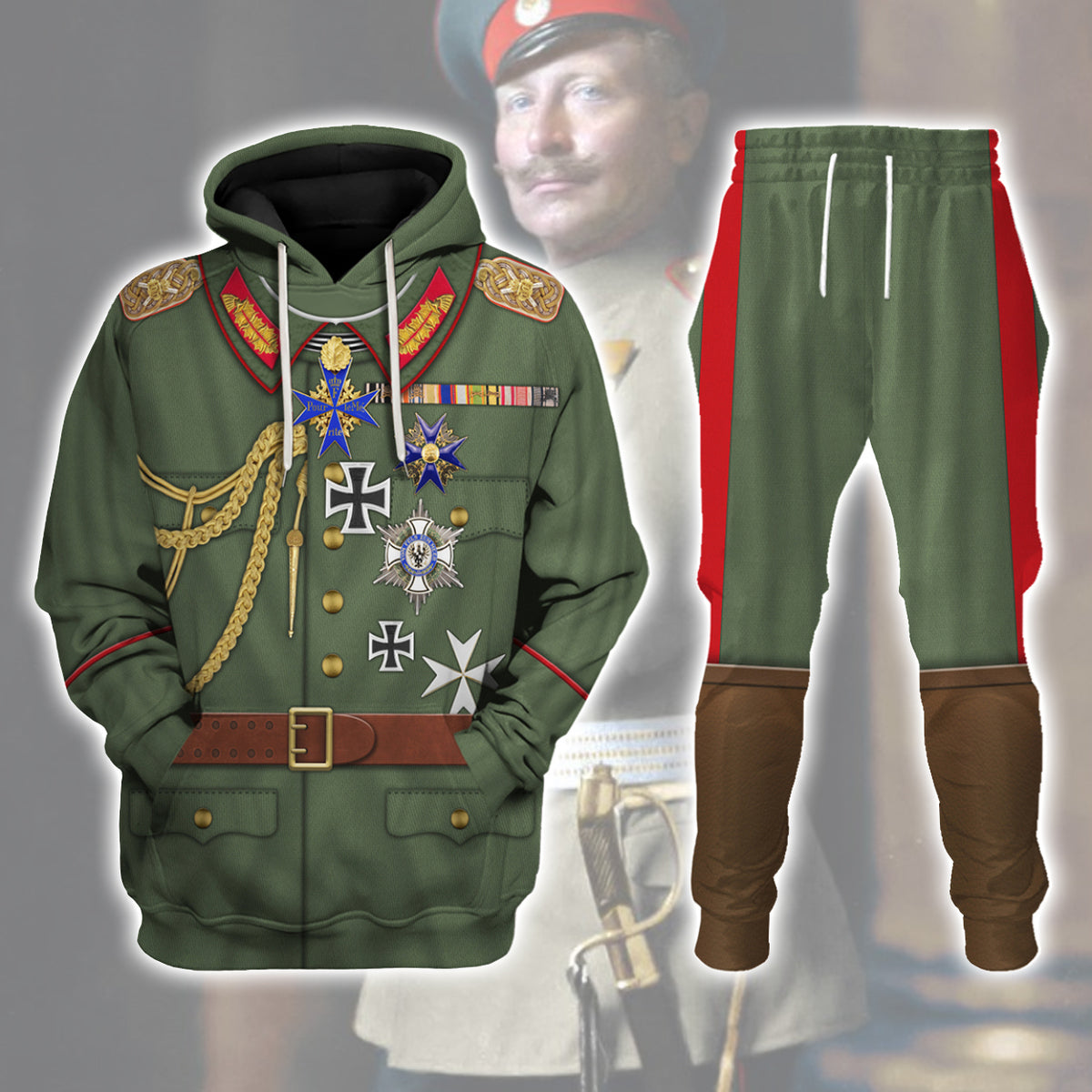 Gearhomie Wilhelm II Uniform German Emperor Costume track suit 