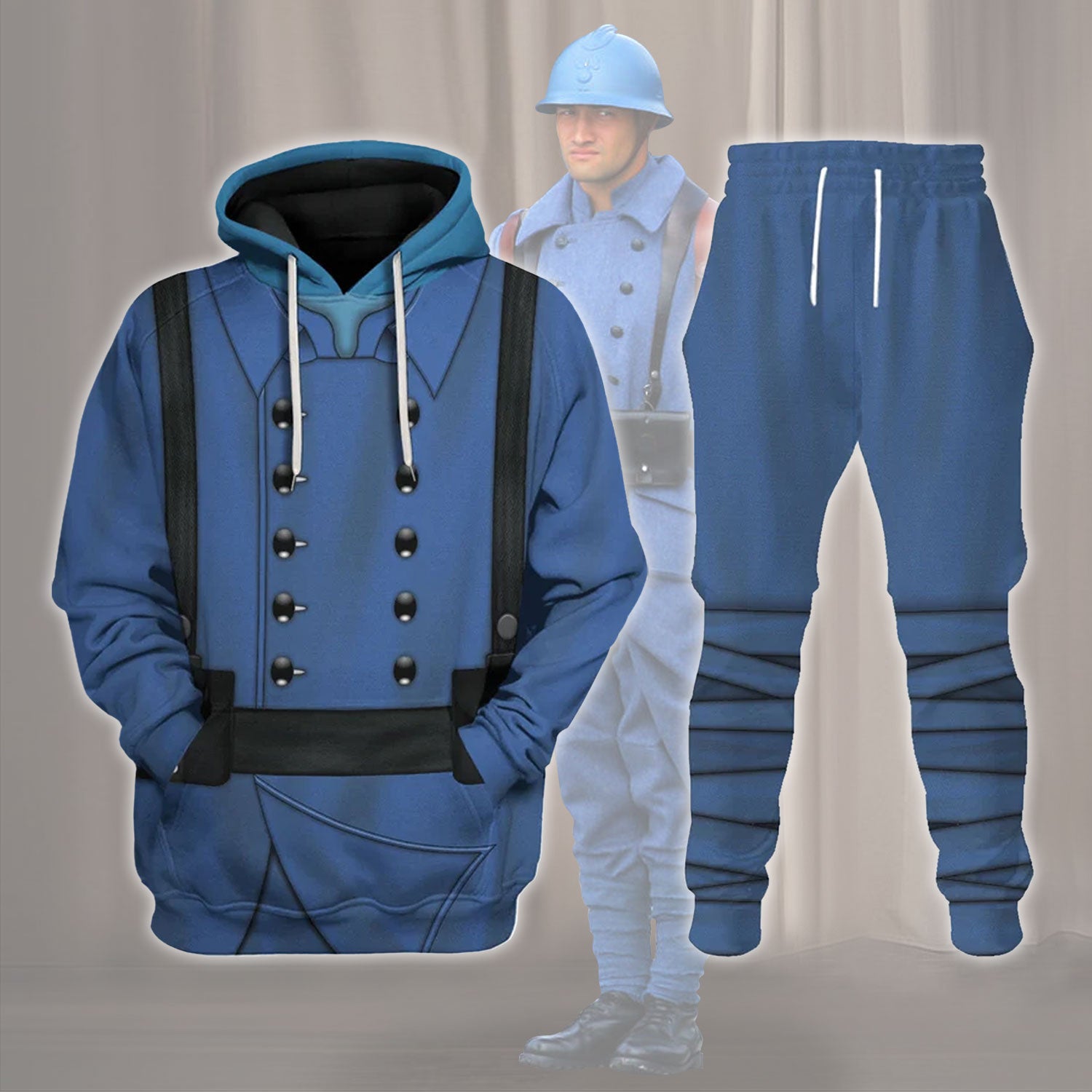 Gearhomie World War 1 French Soldiers Costume track suit 