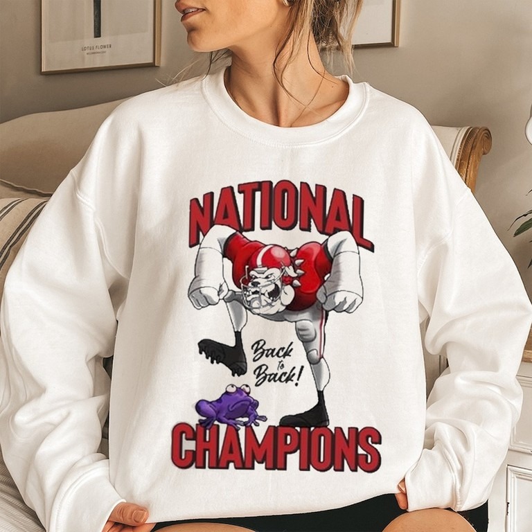 Georgia Bulldogs Frog Stomp National Champions Back To Back Unisex SweatShirt