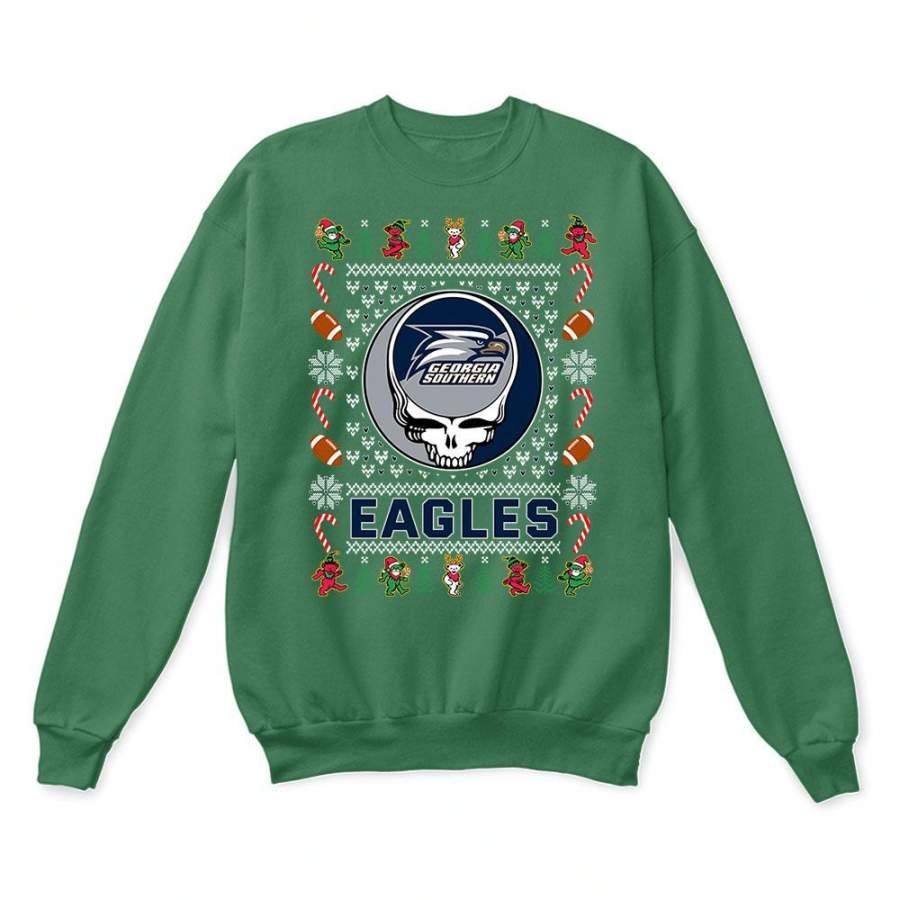 Georgia Southern Eagles x Grateful Dead Christmas Ugly Sweatshirt-Green