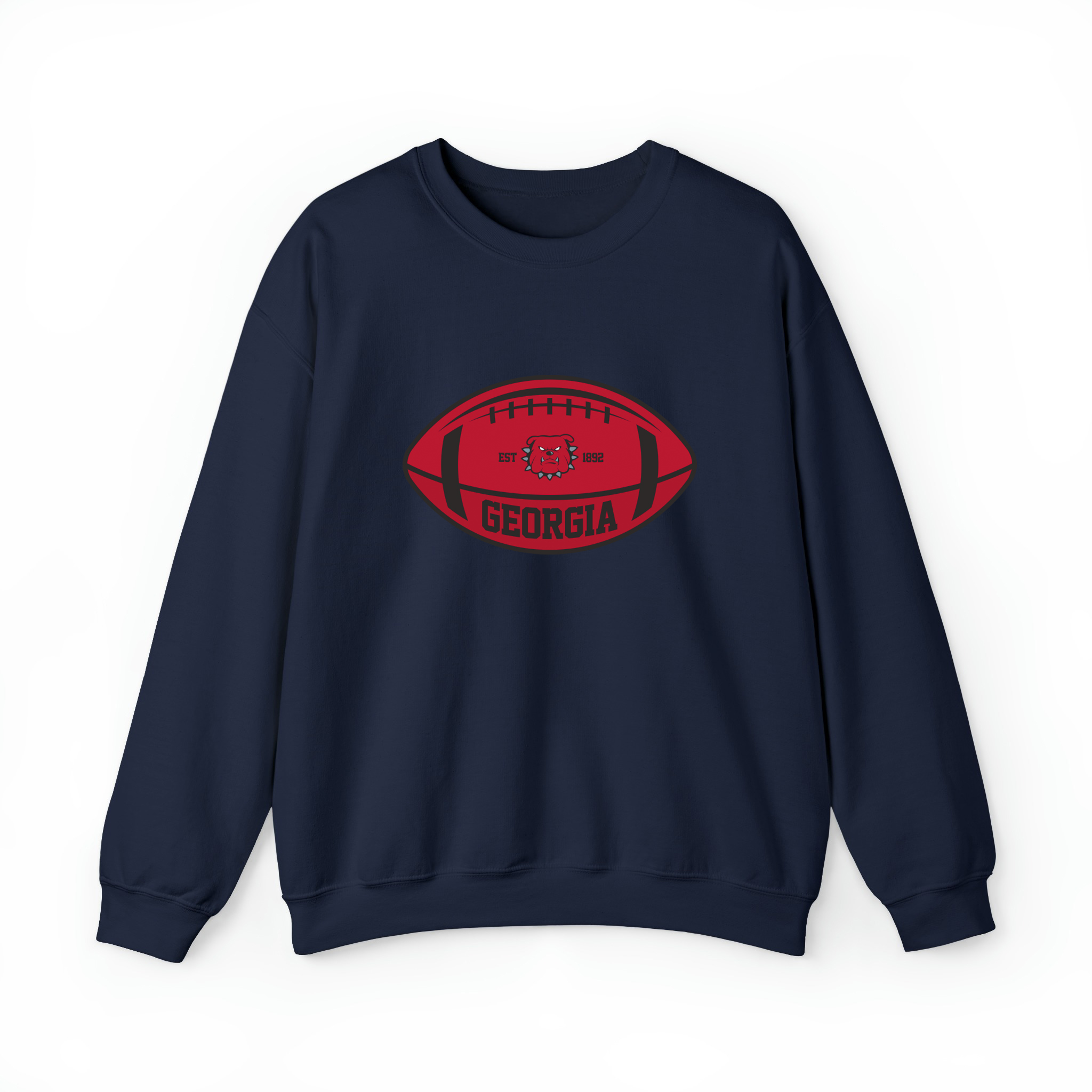 Georgia Team Colors Football Unisex Sweatshirt-Navy