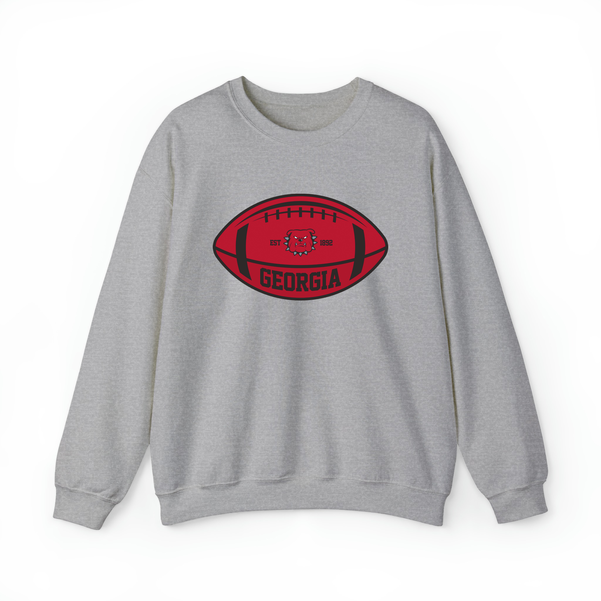 Georgia Team Colors Football Unisex Sweatshirt-Sport Grey