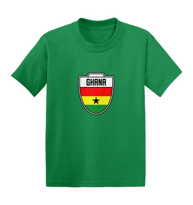 Ghana Soccer Crest Kid's T-Shirt - Country Pride Proud Heritage Nationality Compete World Competition Represent Futbol Sports