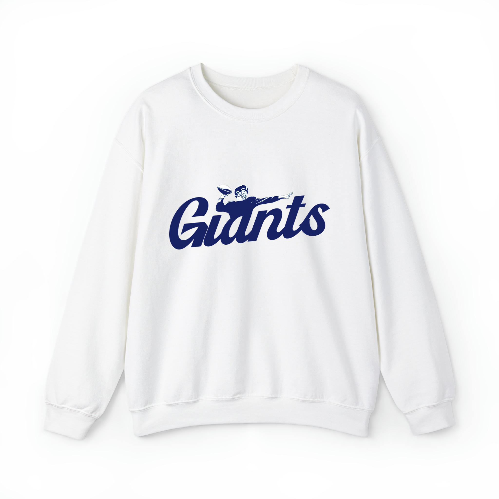 Giants Football Retro Unisex Sweatshirt- White