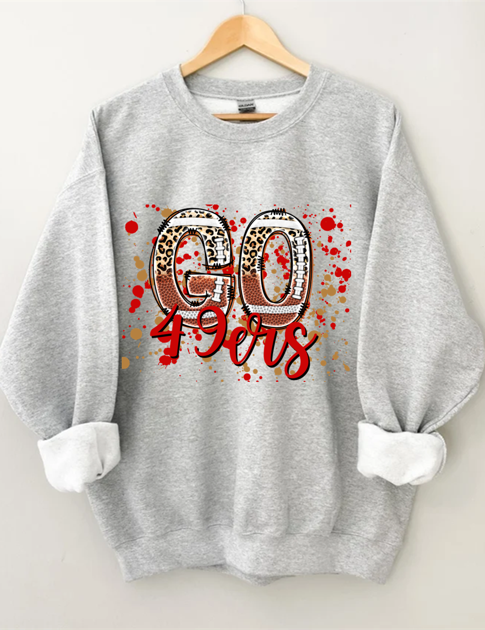 Go 49ers Football Unisex Sweatshirt Sport Grey