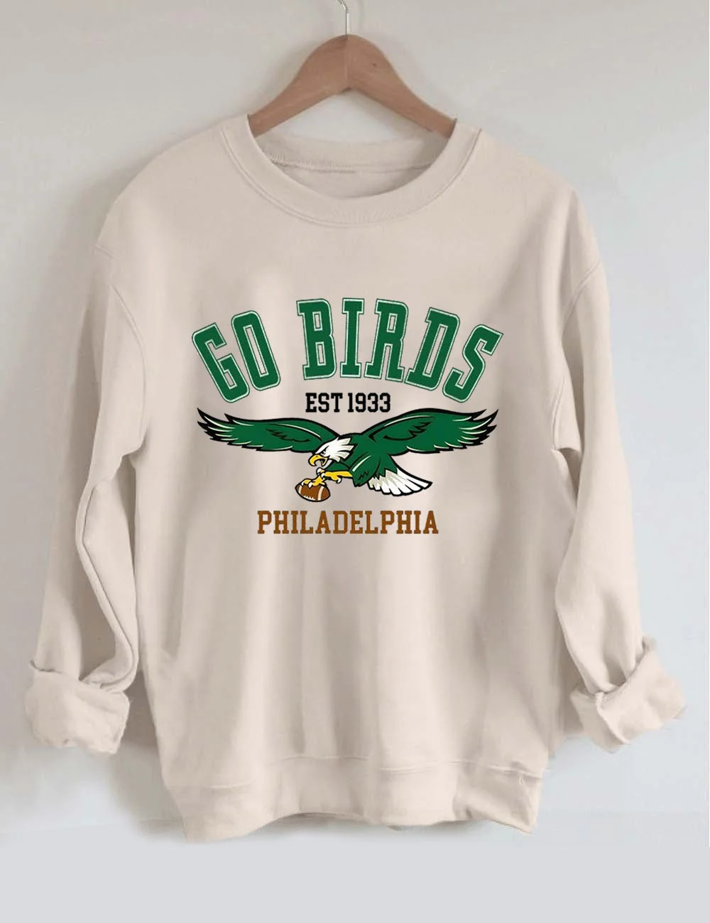 Go Birds Philadelphia Eagle Football Unisex Sweatshirt Sand