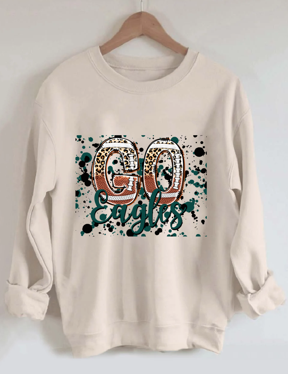 Go Eagles Football Unisex Sweatshirt Sand