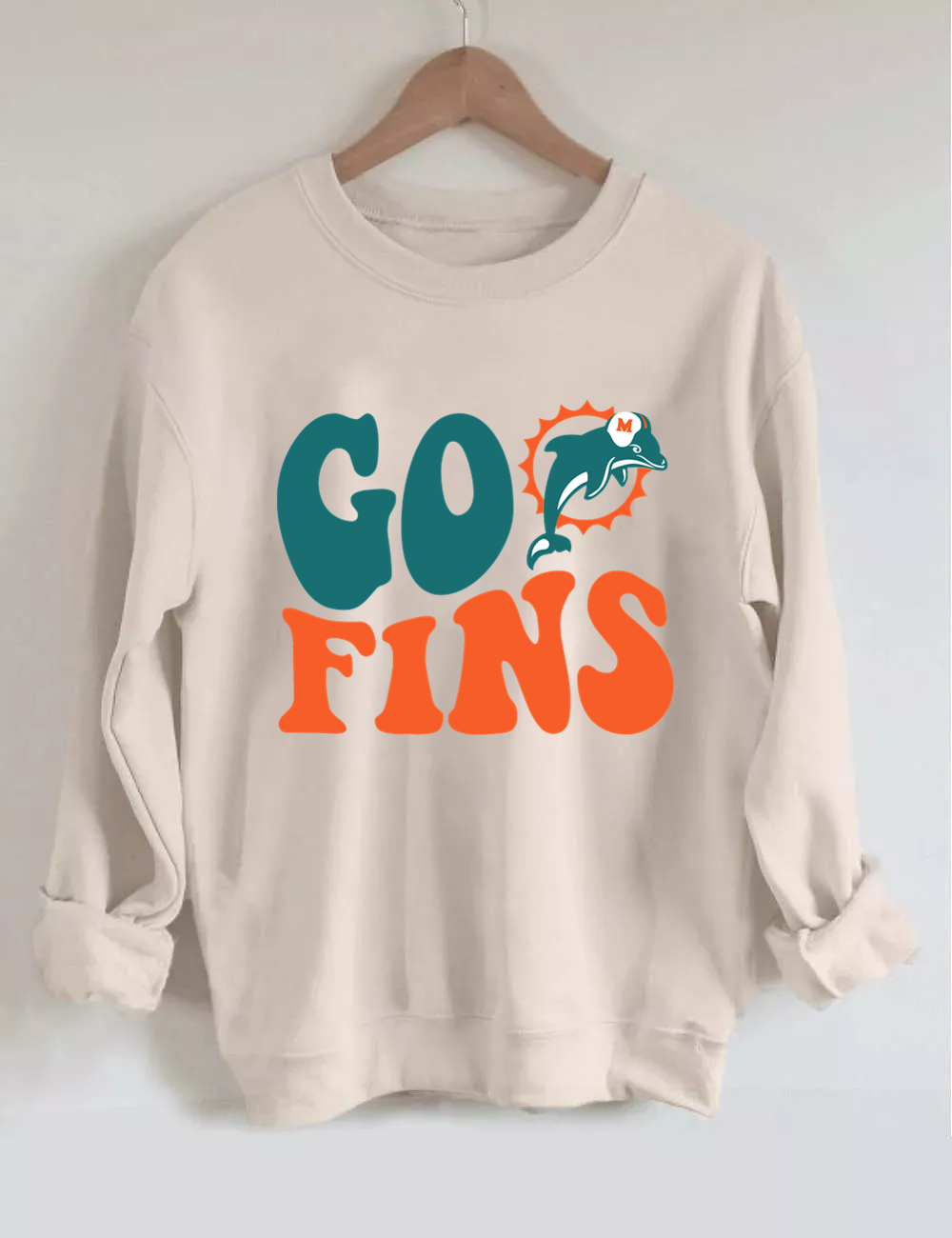 Go Fins Football Unisex Sweatshirt Sand