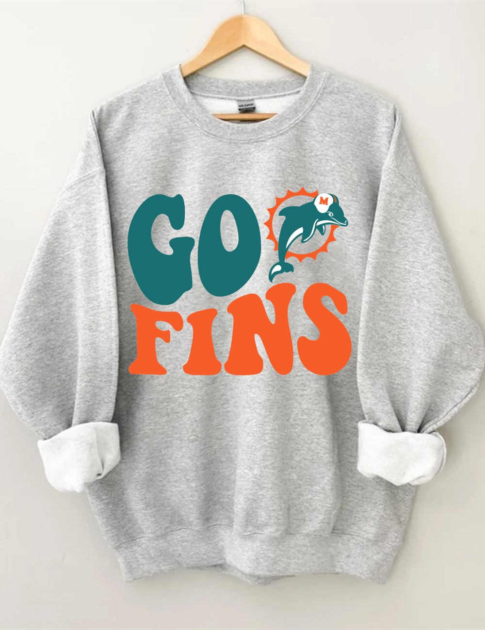 Go Fins Football Unisex Sweatshirt Sport Grey