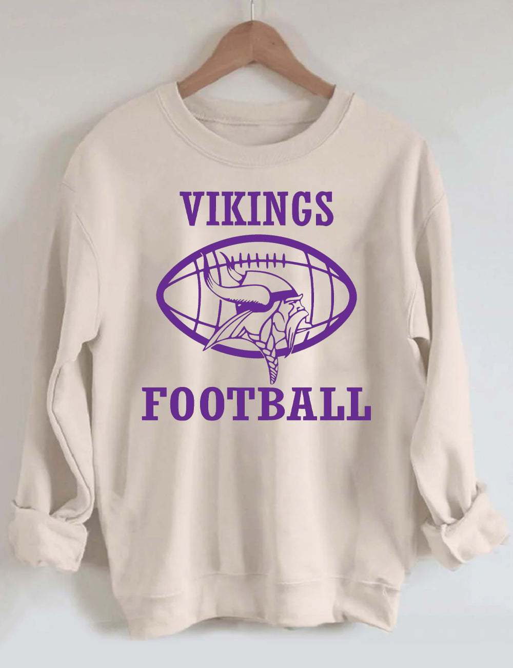 Go Vikings Football Style 1 Unisex Sweatshirt Sand