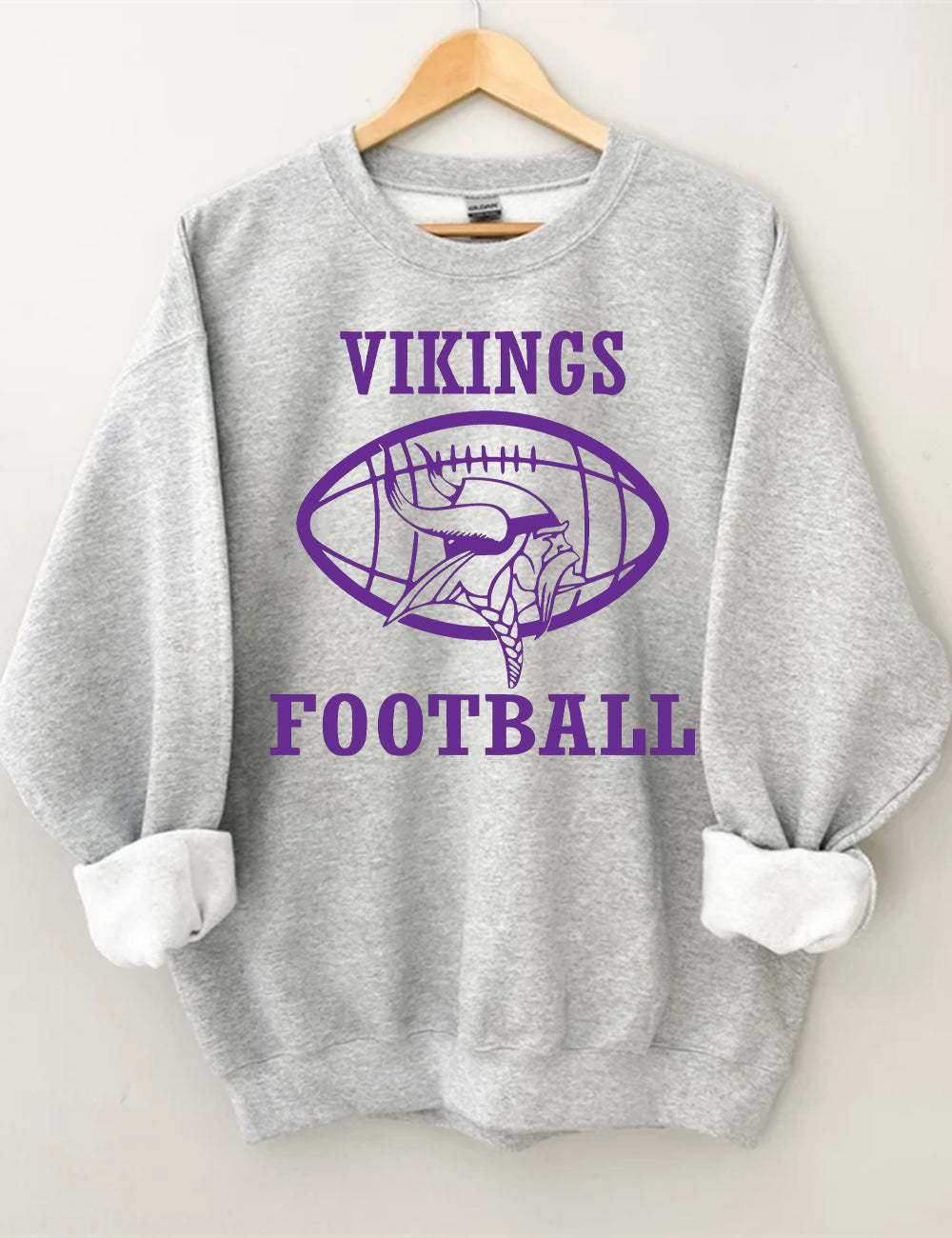 Go Vikings Football Style 1 Unisex Sweatshirt Sport Grey