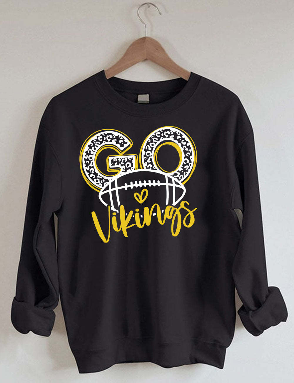 Go Vikings Football Unisex Sweatshirt Black