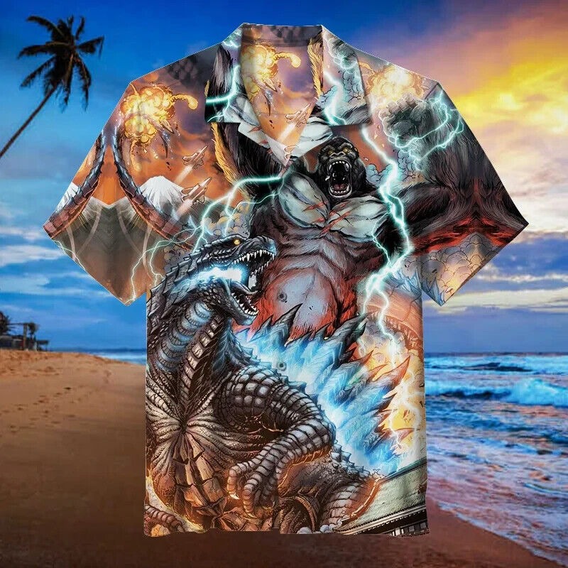 Godzilla 03 Unisex Hawaiian Shirt For Fan, Gift For Men And Women S-5XL Us Size