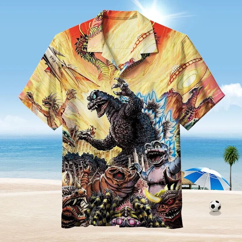 Godzilla Unisex Hawaiian Shirt For Fan, Gift For Men And Women S-5XL Us Size