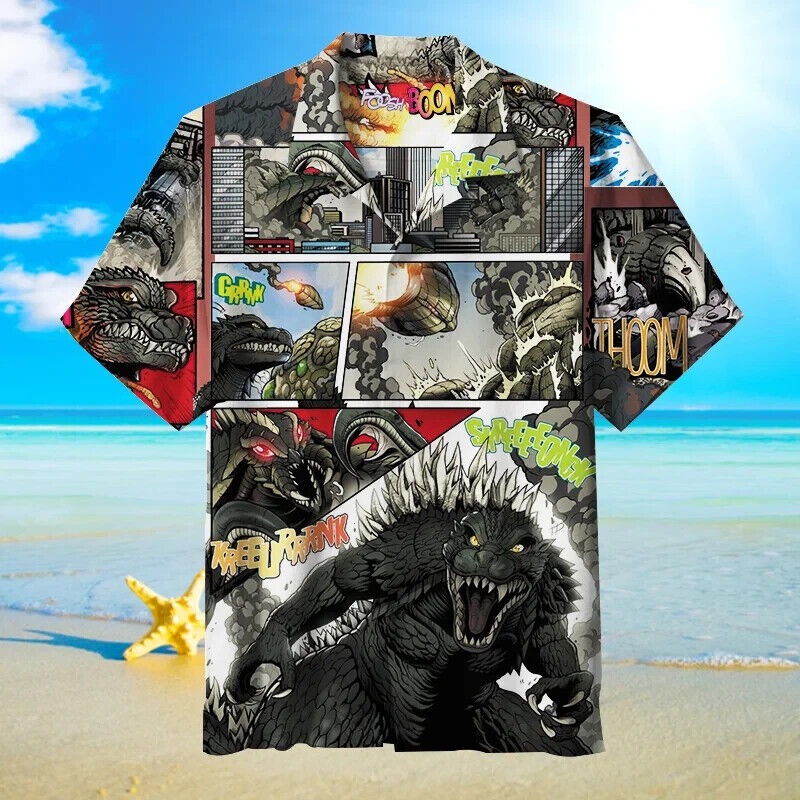 Godzilla V11 HAWAIIAN SHIRT, S-5XL US Size, Gift For Fans, Family Beach Shirt