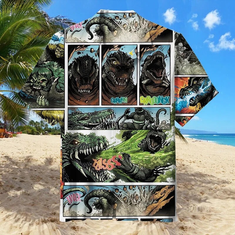 Godzilla V14 HAWAIIAN SHIRT, S-5XL US Size, Gift For Fans, Family Beach Shirt