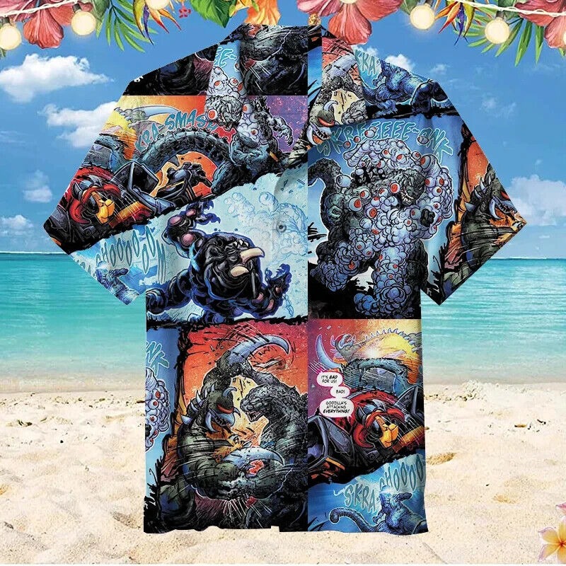 Godzilla V15 HAWAIIAN SHIRT, S-5XL US Size, Gift For Fans, Family Beach Shirt