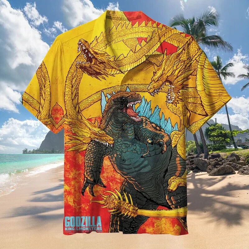 Godzilla V17 HAWAIIAN SHIRT, S-5XL US Size, Gift For Fans, Family Beach Shirt