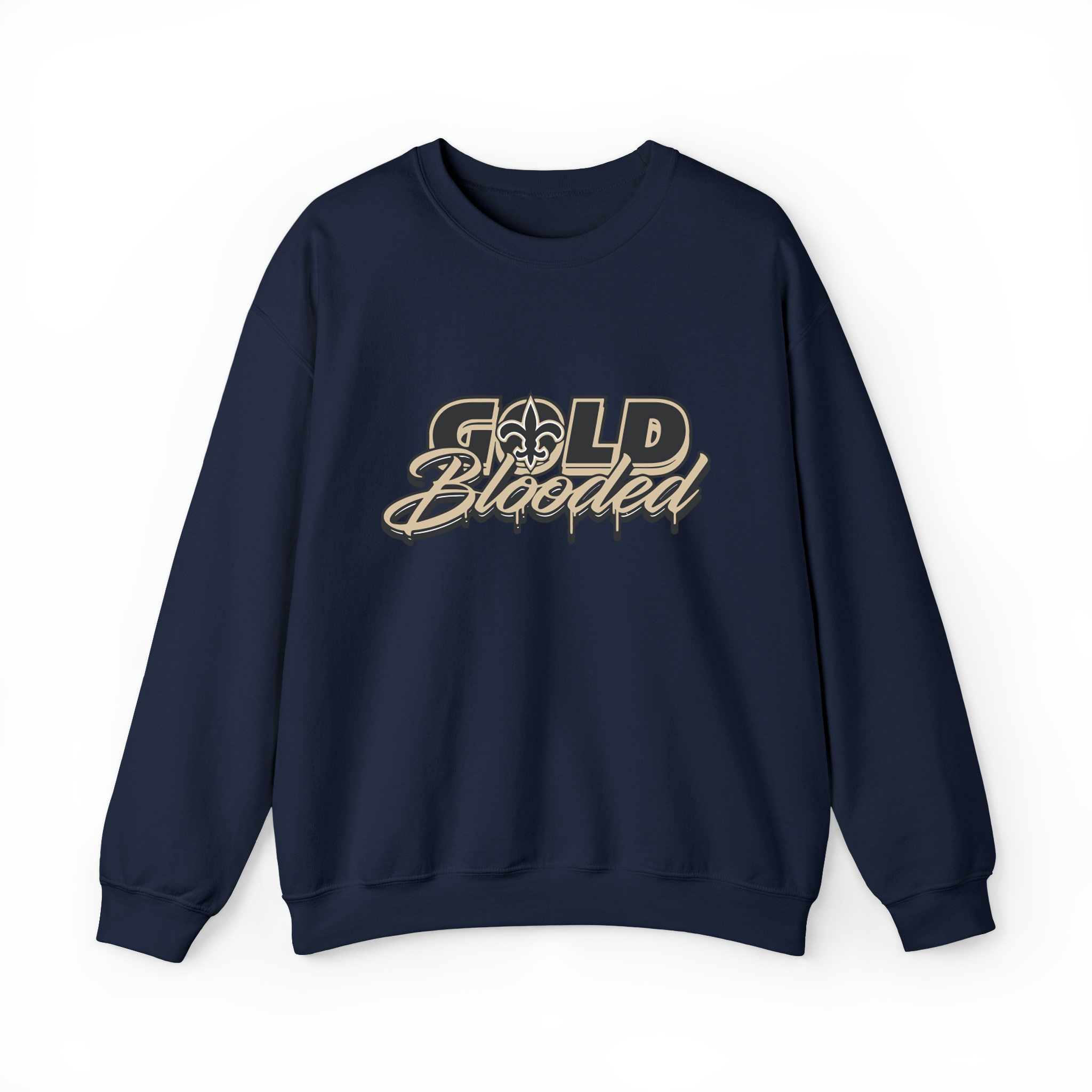 Gold Blooded New Orleans Football Unisex Sweatshirt-Navy