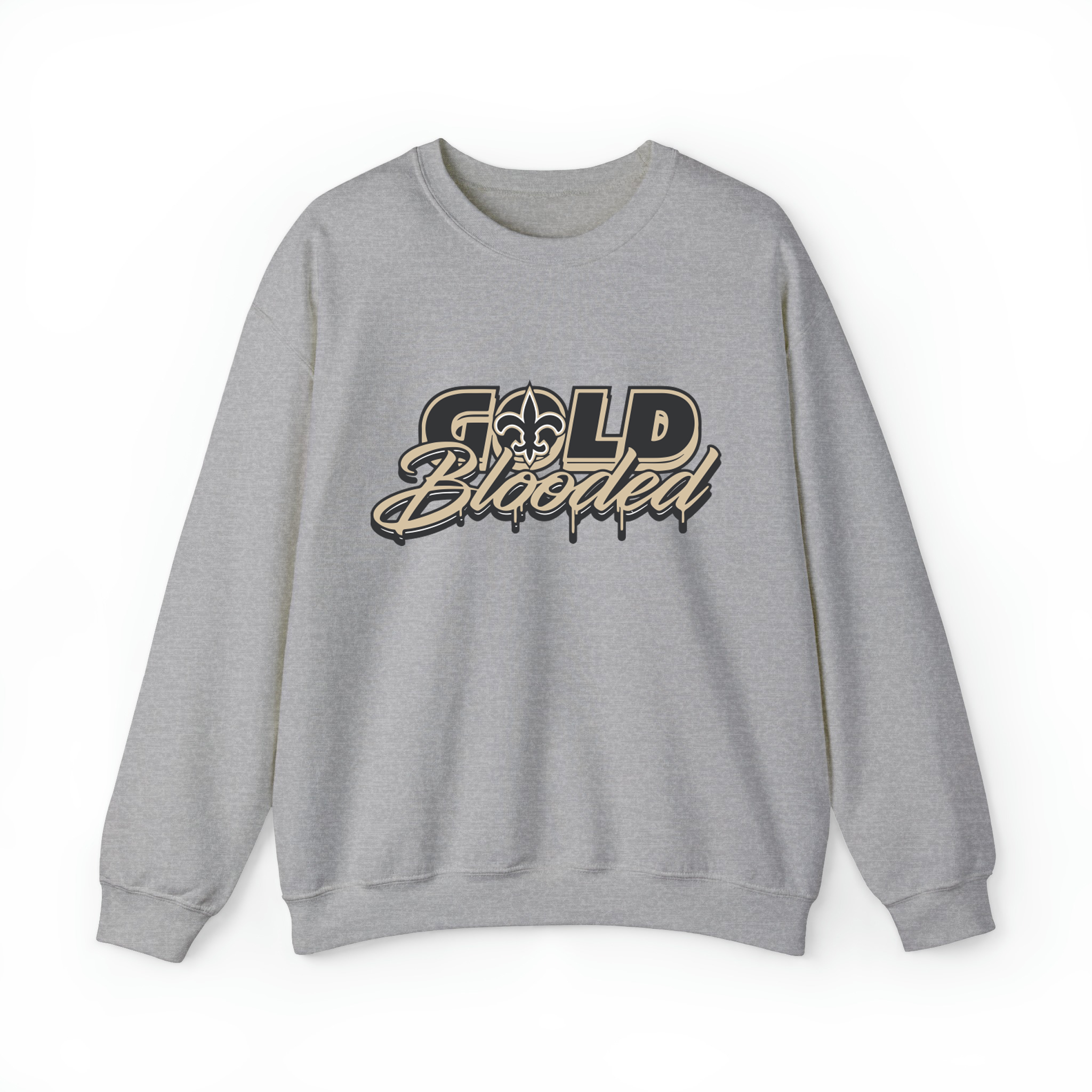 Gold Blooded New Orleans Football Unisex Sweatshirt-Sport Grey