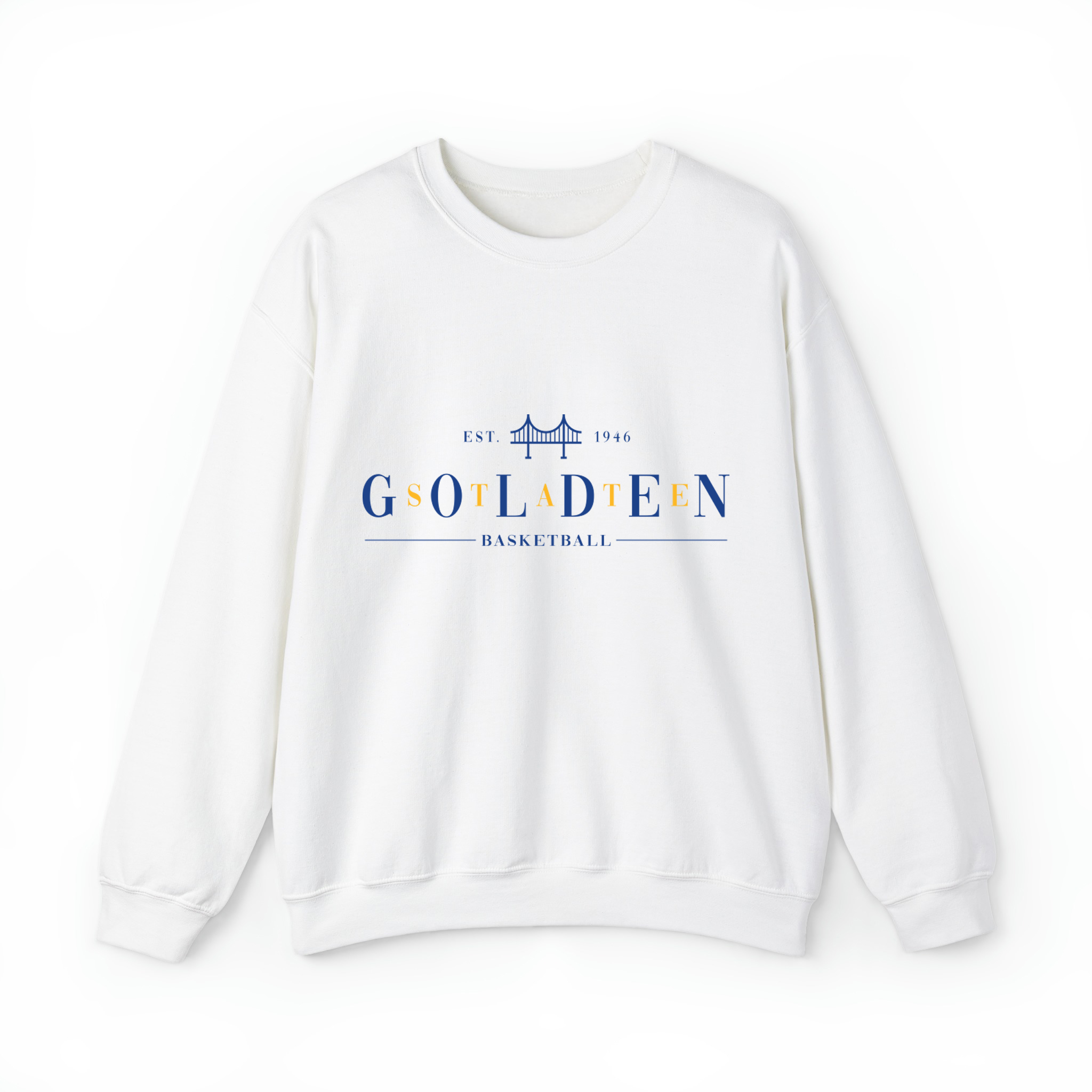 Golden State Basketball - Minimal Basketball Design Unisex Sweatshirt- White